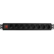 WP WPN-PDU-G01-08 unidad de distribución de energía (PDU) 1.5U Negro 8 salidas AC