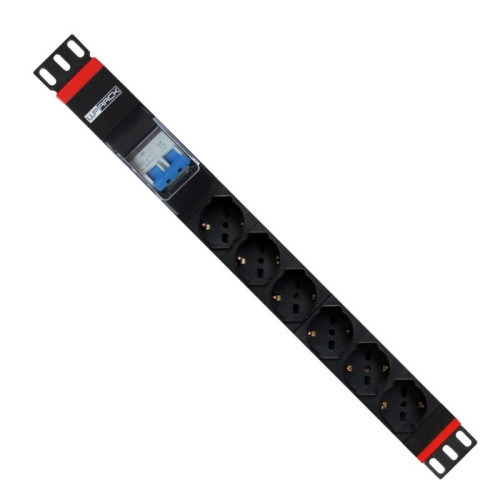 WP WPN-PDU-G02-06 unidad de distribución de energía (PDU) 6 salidas AC 1U Negro, Rojo (1)