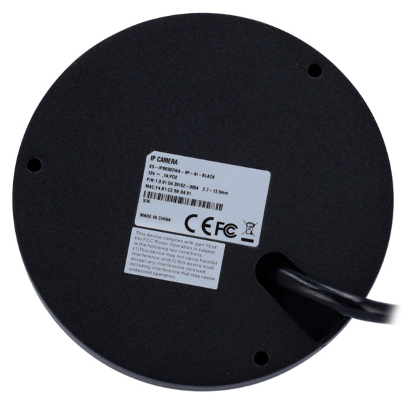 X-SECURITY XS-IPB830ZWA-4P-AI-BLACK Cámara Domo IP X-Security Color Negro - 4 Megapíxel  (2688 × 1520) - Lente 2.713.5 mm / LEDs (5)