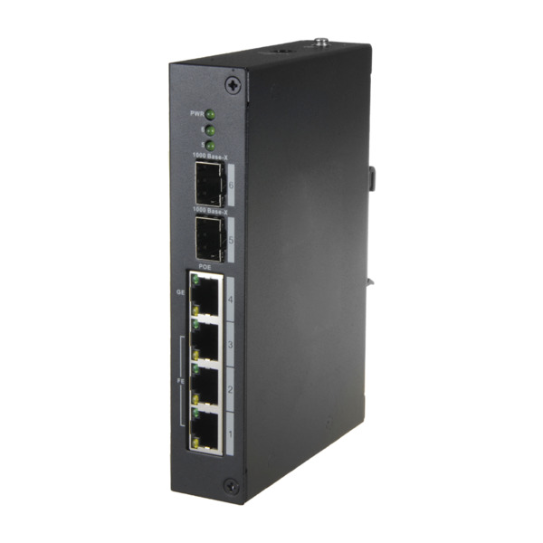 X-SECURITY XS-SW0604-96-DIN-HIPOE Switch PoE X-Security - 4 puertos PoE + 2 puertos SFP de fibra - Velocidad 10/100 Mbps - 60W p