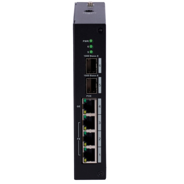 X-SECURITY XS-SW0604HIPOE-MF-120-DIN Switch PoE X-Security - 3 puertos FE + 1GE + 2  SFP GE - 60W puerto 4 / 30W puerto 1-3/ Máx (1)