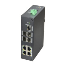 X-SECURITY XS-SW09-GF-DIN Switch X-Security - 5 Puertos RJ-45 - 4 Puertos SFP Gigabit - Velocidad 10/100/1000 Mbps - Soporta dob