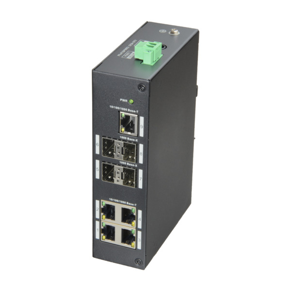 X-SECURITY XS-SW09-GF-DIN Switch X-Security - 5 Puertos RJ-45 - 4 Puertos SFP Gigabit - Velocidad 10/100/1000 Mbps - Soporta dob