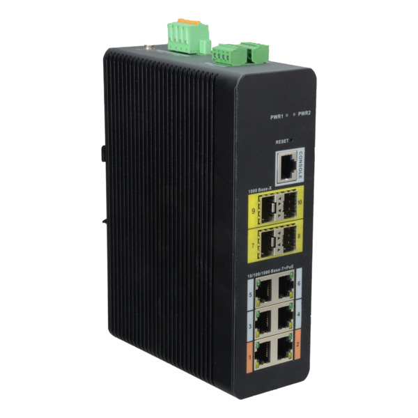 X-SECURITY XS-SW1006HIPOE-MFG-120-DIN Switch HiPoE X-Security - 6 puertos PoE (RJ45) + 4 puerto Uplink (SFP) - Velocidad 10/100/ (5)