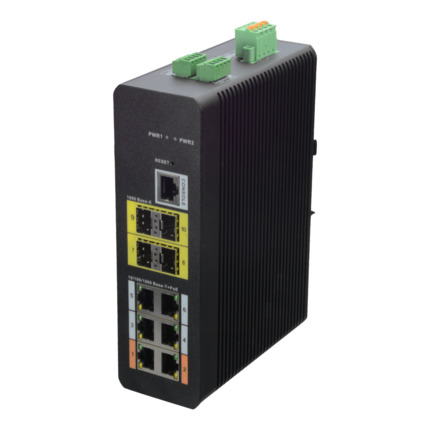 Comprar X-SECURITY XS-SW1006HIPOE-MFG-120-DIN Switch HiPoE X-Security - 6 puertos PoE (RJ45) + 4 puerto Uplink (SFP) - Velocidad 10/100/1000 Mbps - 2 Puertos Hi-PoE / Consumo máximo 120W - VLAN/STP/RSTP/MSTP/ACL/QoS/802.1X - LACP/Static LAG/DHCP Snoop/DH