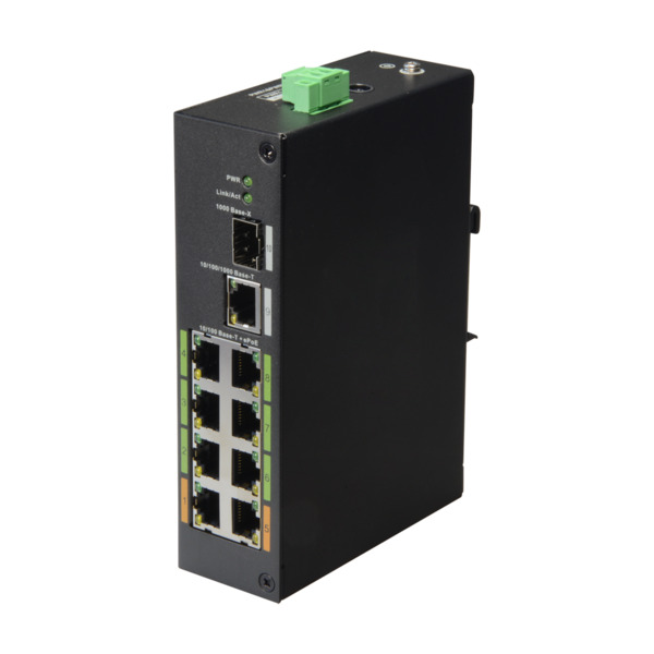 X-SECURITY XS-SW1008EPOE-120-DIN Switch ePoE X-Security - 8 puertos PoE + 1 Uplink RJ45 + 1 SFP - Velocidad 10/100 Mbps - Potenc