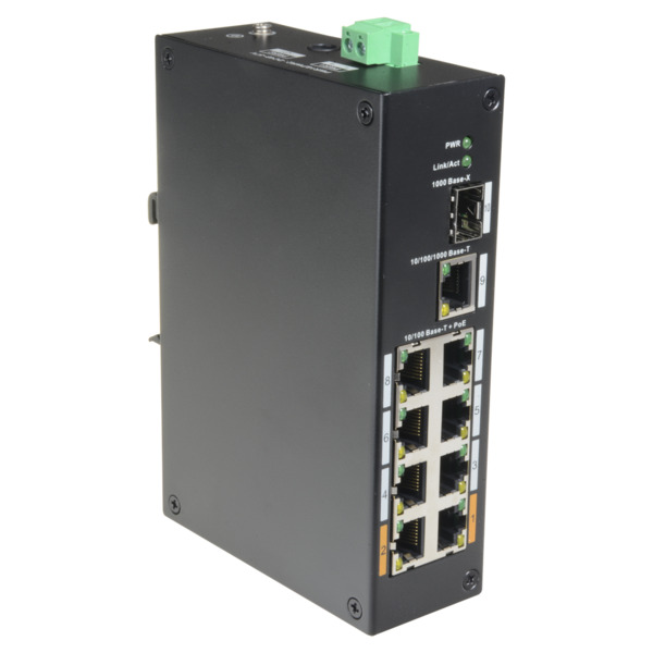 X-SECURITY XS-SW1008POE-96-DIN Switch PoE X-Security - 8 puertos PoE + 1 Uplink RJ45 - Velocidad 10/100 Mbps - Potencia 30 W por (5)