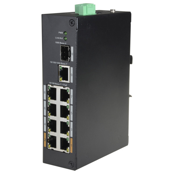 X-SECURITY XS-SW1008POE-96-DIN Switch PoE X-Security - 8 puertos PoE + 1 Uplink RJ45 - Velocidad 10/100 Mbps - Potencia 30 W por