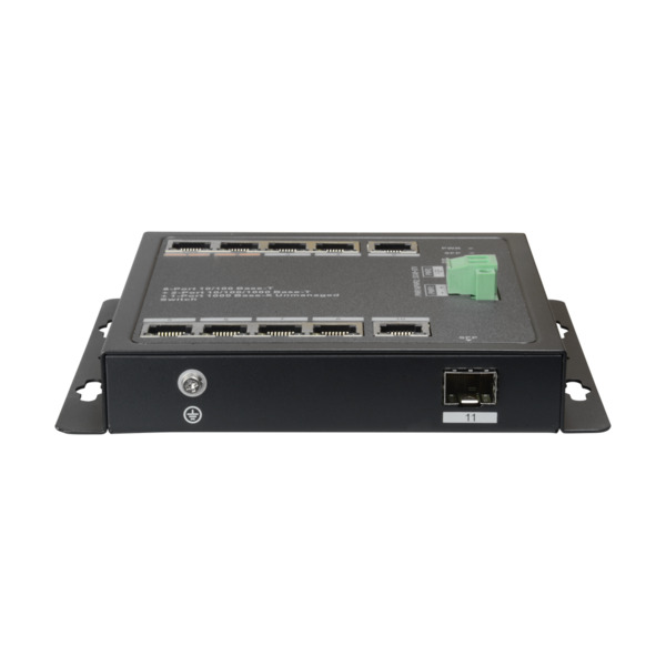 X-SECURITY XS-SW1108HIPOE-96DIN Switch HiPoE X-Security - 8 puertos PoE + 2 Uplink (RJ45) + 1 Uplink (SFP) - 8x 10/100Mbps + 2x (5)