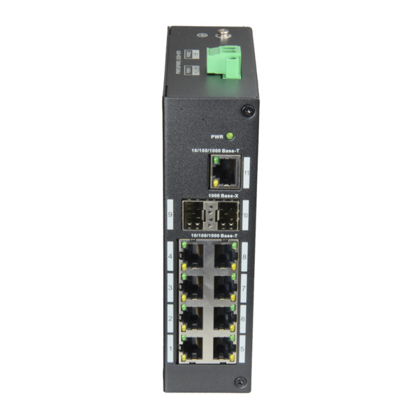 X-SECURITY XS-SWI1100-GDIN Switch Industrial X-Security - 9 puertos RJ45 + 2 puerto Uplink (SFP) - Velocidad 10/100/1000 Mbps - (7)