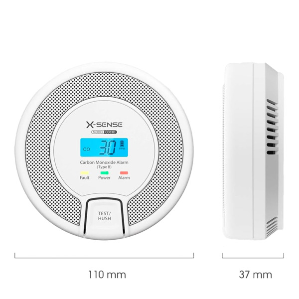 X-SENSE CO03D-W Detector de CO autónomo X-Sense - Permite conectar 24 detectores por RF 868MHz - Batería reemplazable - Indicado (5)