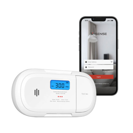 Comprar X-SENSE FOC-953 XC04-WX Detector autónomo de monóxido de carbono (CO) X-Sense. Conectividad Wi-Fi. Incluye una pila de litio CR123A reemplazable. Alarma acústica de 85 dB a 3 metros. Indicador visual tricolor (rojo/amarillo/verde). Pantalla LCD p