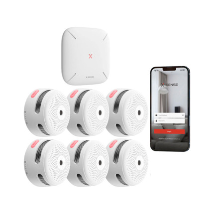 Comprar X-SENSE FOC-956 FS61 Kit de detección de incendio autónomo X-Sense compuesto por:. 1x Hub de comunicación X-Sense FOC-957 (SB550). 6x detectores inteligentes de humo FOC-948 (XS01-M)