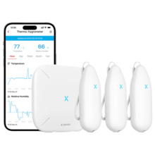 X-SENSE STH54 X-SENSE - Kit 3+1 TPH con puerta de enlace - 3 sensores de temperatura e humedad - Una base SBS50