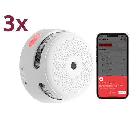 Comprar X-SENSE XS01-M-3PACK Pack de 3 mini detector de humo autónomo X-Sense - Conexión con HUB SBS50 para comunicación por APP - Permite conectar 50 detectores en la misma red - Duración de la batería 5 años (reemplazable) - Alarma sonora 85 dB a 3m -