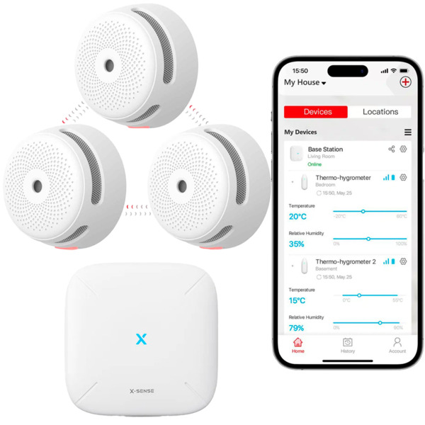 X-SENSE XS01-M Mini detector de humo autónomo X-Sense - Conexión con HUB SBS50 para comunicación por APP - Permite conectar 50 d (1)