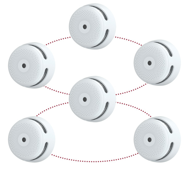 X-SENSE XS01-WR-6PACK Pack de 6 mini detector de humo autónomo X-Sense - Permite conectar 24 detectores por RF 868MHz - Duración