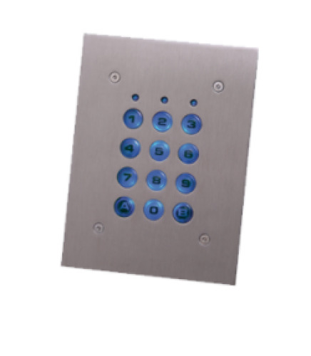 XPR EX6M-102A Teclado autónomo antivandálico de exterior de hasta 1.000 códigos. Carcasa de acero inoxidable y teclas retroilumi