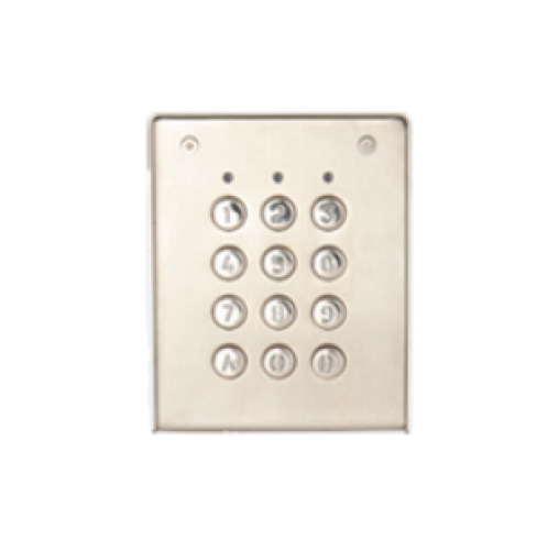 XPR EX6M-62A Teclado autónomo antivandálico de exterior de hasta 1.000 códigos. Carcasa de acero inoxidable y teclas retroilumin