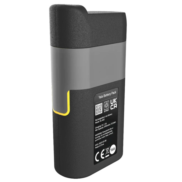 YALE YALE-BATTERY-L2 Accesorio de batería recargable - Larga duración de 6 meses - Capacidad 2950 mAh - Puerto USB-C para carga (1)