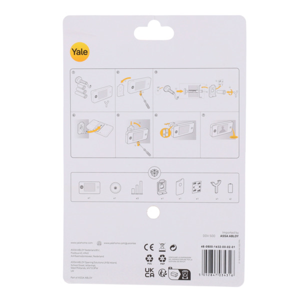 YALE YALE-DOORVIEWER500-GOLD Mirilla digital - Cámara 0.3 Mpx | Ángulo de visión 105º - Pantalla LCD TFT 3.2&quot; - Puertas con (9)