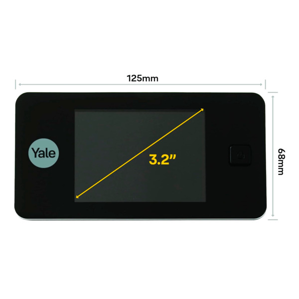 YALE YALE-DOORVIEWER500-SILVER Mirilla digital - Cámara 0.3 Mpx | Ángulo de visión 105º - Pantalla LCD TFT 3.2&quot; - Puertas c (1)