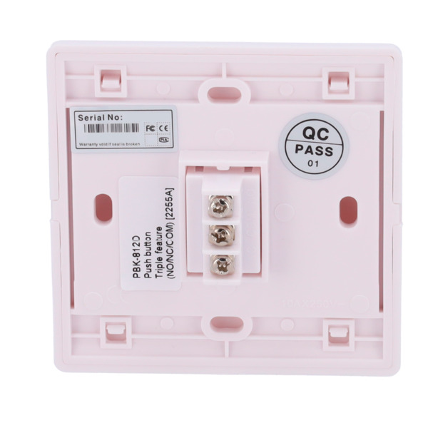 YLI PBK-812D Pulsador de liberación de puerta - Uso profesional - Testado 500.000 usos - NO/NC/COM | Empotrado - Medidas 86 (Al) (5)