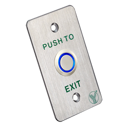 YLI PBK-814B-LED Pulsador de liberación de puerta con LED - Uso profesional - Testado 100.000 usos - NO/NC/COM | Empotrado o sup