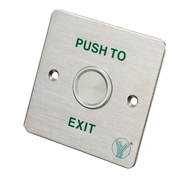 YLI PBS-820C Botón de salida - Tipo piezoeléctrico - Apto para exterior IP68 - NO/COM | Empotrado o supeficie - Medidas 86 (Al)