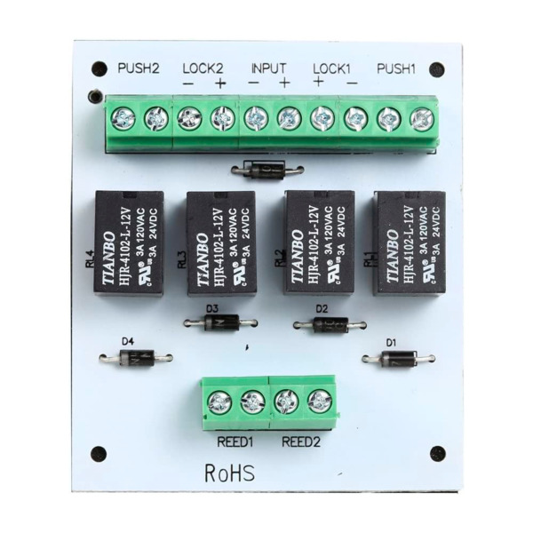 YLI PCB-501 Módulo de relé - Creación de esclusas de dos puertas - Doble salida - Pequeño tamaño - Apto para todo tipo de puerta (1)