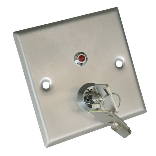 YLI YKS-850LS Pulsador con llave - Indicador LED - Testado 500.000 usos - NO/NC/COM/TAMP/LED | Empotrado o superficie - Medidas