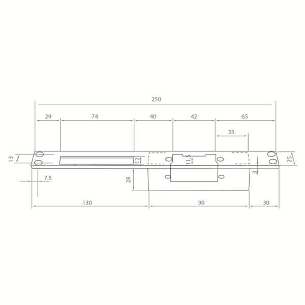 YLI YS-132NC Abrepuertas eléctrico - Para puerta sencilla - Modo apertura Fail Safe (NC) - Fuerza de retención 500 kg - Alimenta (3)