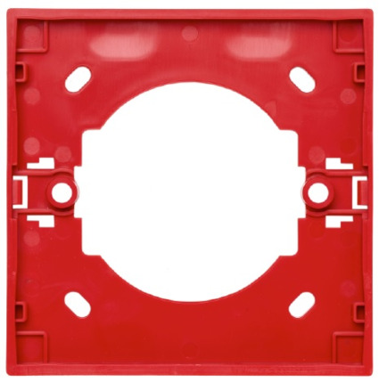 Comprar N-MC-AFM-R Base de empotrar para pulsadores ZP886R, DM3x10R y NC-MC-100-R. Fabricado en ABS. Color rojo. Adaptable a los cajetines estándar de 60 mm.