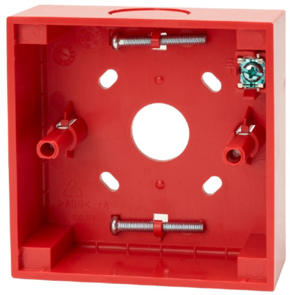 Comprar N-MC-BB-R Base de superficie para pulsadores ZP886R, DM3x10R y NC-MC-100-R. Fabricado en ABS. Color rojo..