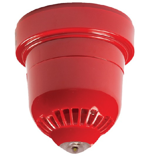 Ziton ZRC466-3C Sirena interior analógica vía radio con indicador de alarma (VAD) de techo. Color rojo
