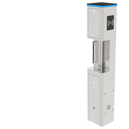 Zkteco SBT2000S-SS Portillo motorizado color gris, bidireccional con pala de acrílico