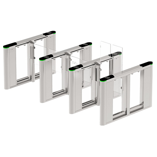 Zkteco SBTL8000 Pasillo motorizado tipo barrera oscilante con mueble derecho e izquierdo modular.