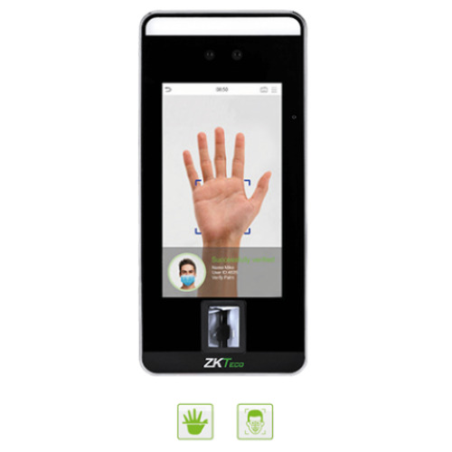 Zkteco V5L-P-MF-W Terminal de control de acceso facial (Visible Light), palma, huella, proximidad MF y WiFi