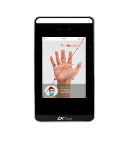 Zkteco V5L-RF-P-DUAL-W Terminal autónomo biométrico facial, palma y proximidad RFID EM 125 Khz, control de acceso y presencia,