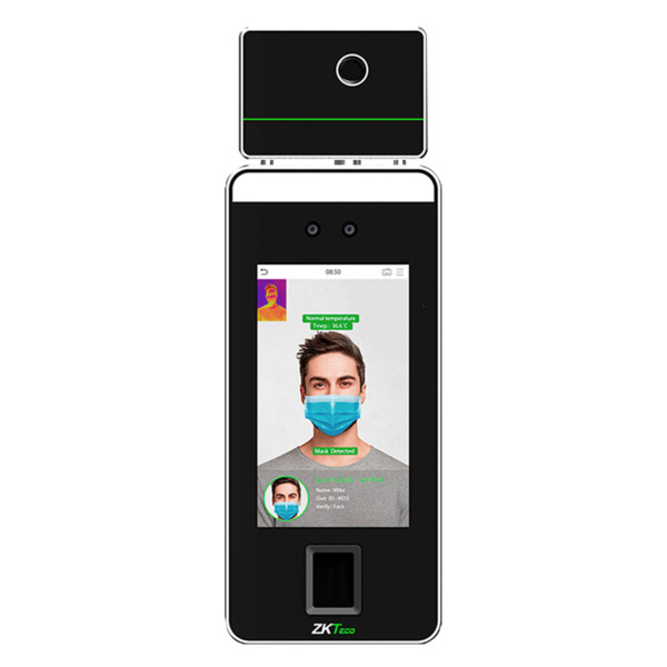 ZKTeco ZK-170 V5L-TI-W Terminal ZKTeco de medición de temperatura de imagen verificación facial, de palma y térmica. Reconocimie