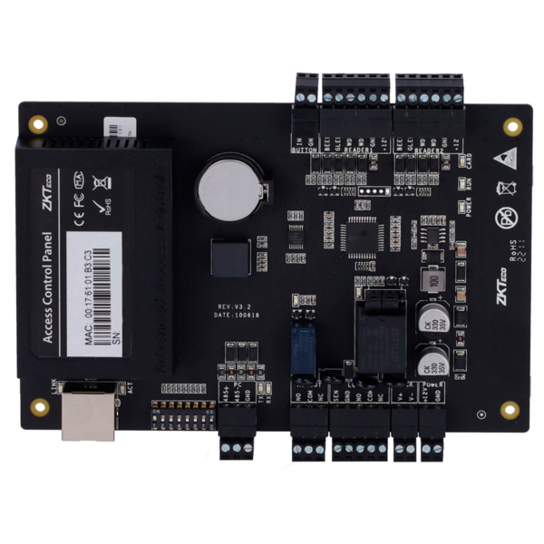 ZKTECO ZK-C3-100PRO Controladora de acceso - Tarjeta, QR o PIN - Comunicación TCP/IP - 2 lectores por Wiegand - Salida de relé p (1)