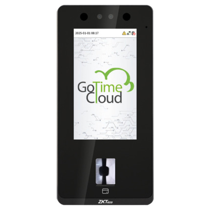 Comprar ZKTECO ZK-TA-GTC6F-1-W Control de presencia y acceso simple IP65 - Facial, huella, tarjeta MF y PIN - 8.000 huellas | 300.000 registros - 4.3" TFT táctil | TCP/IP, WiFi, USB y relé - Soft. Presencia: GoTime Cloud