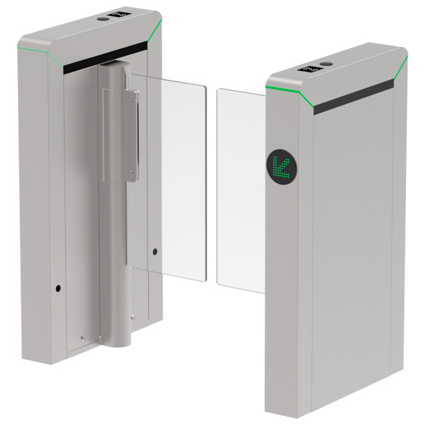 ZKTECO ZK-TS-MARS-S100-SS Torno de acceso bidireccional - Portillo compacto con barrera acrílica plegable - Tiempos, alarmas y m